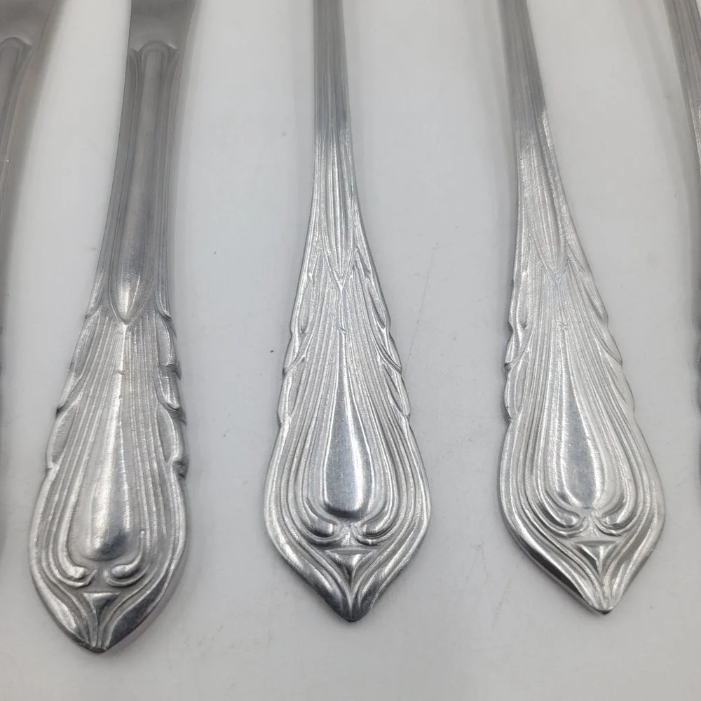 6pc International Silver Bouquet-Vendome Salad Forks Rogers & Son Silverplate